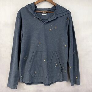 Volcom‎ Hooded Henley Pullover Mens Medium Skater Retro Coastal Indie West Coast